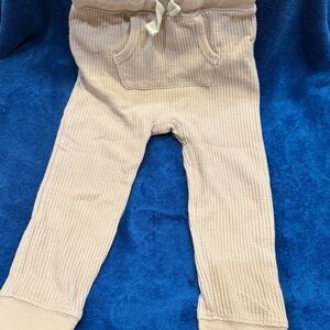 Kids' Beige Waffle Knit Joggers